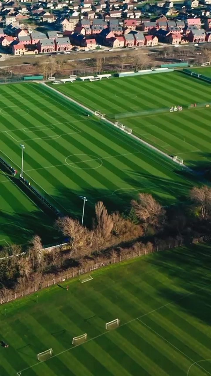 Aerial of the Darsley Park training pitches
